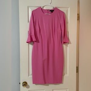 Banana Republic pink sheath with ruffle sleeves NWT